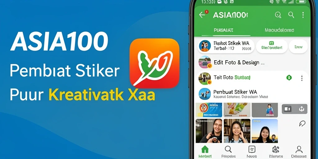 Tampilan antarmuka pengguna ASIA100 saat membuat stiker kustom.