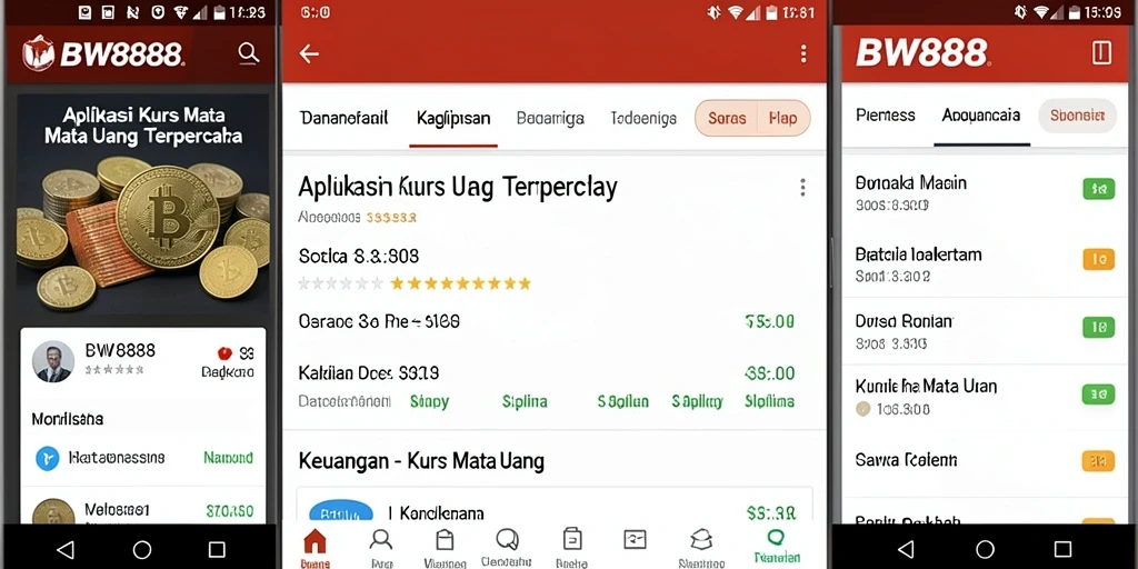 Antarmuka BW888 yang informatif dan mudah digunakan untuk Kurs Mata Uang.