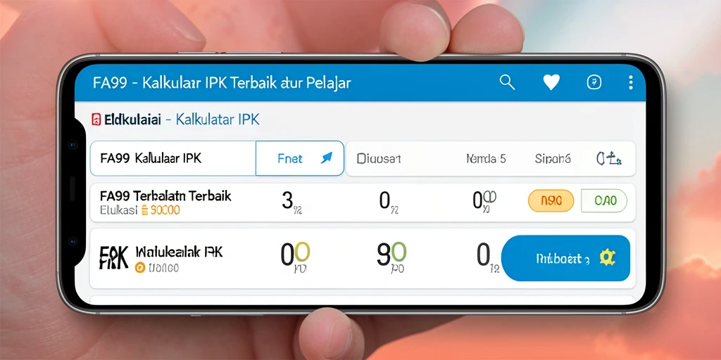 Tampilan antarmuka aplikasi Kalkulator IPK FA99 yang user-friendly.