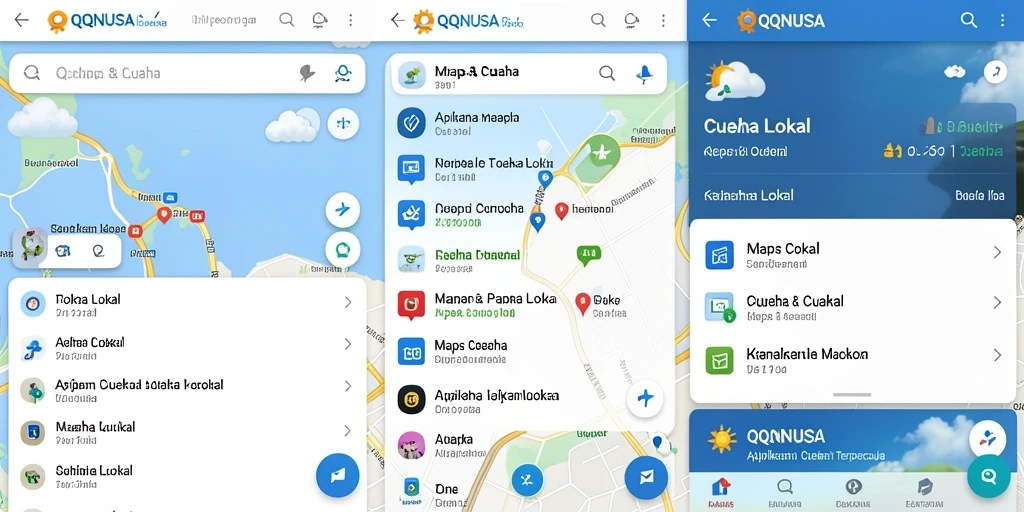 Tampilan antarmuka QQNUSA dengan informasi cuaca lokal yang jelas.