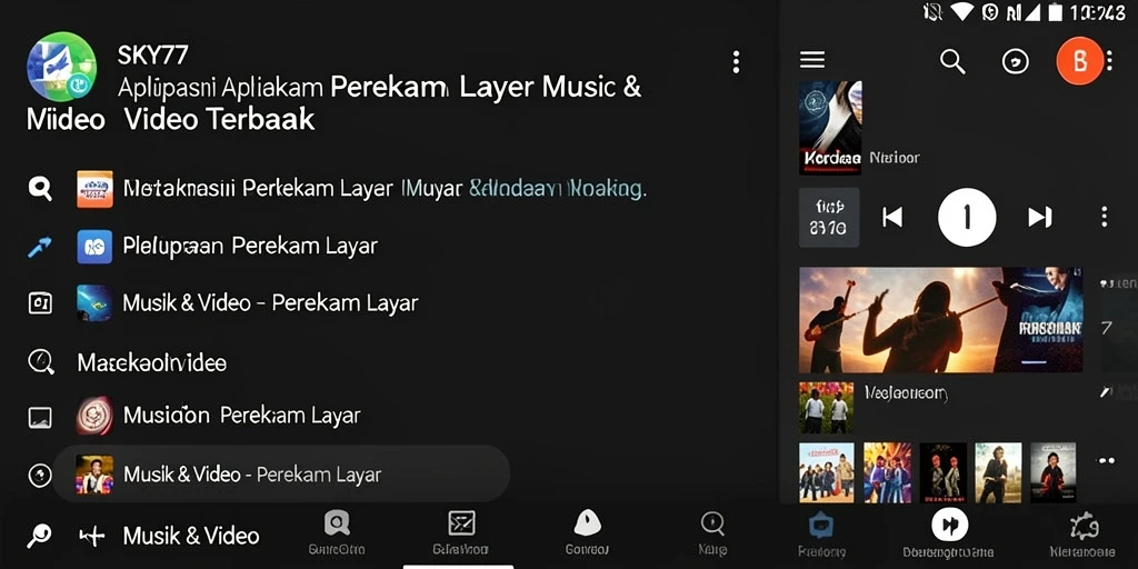 Antarmuka aplikasi <strong>SKY77</strong> saat merekam layar dengan fitur-fitur unggulan.